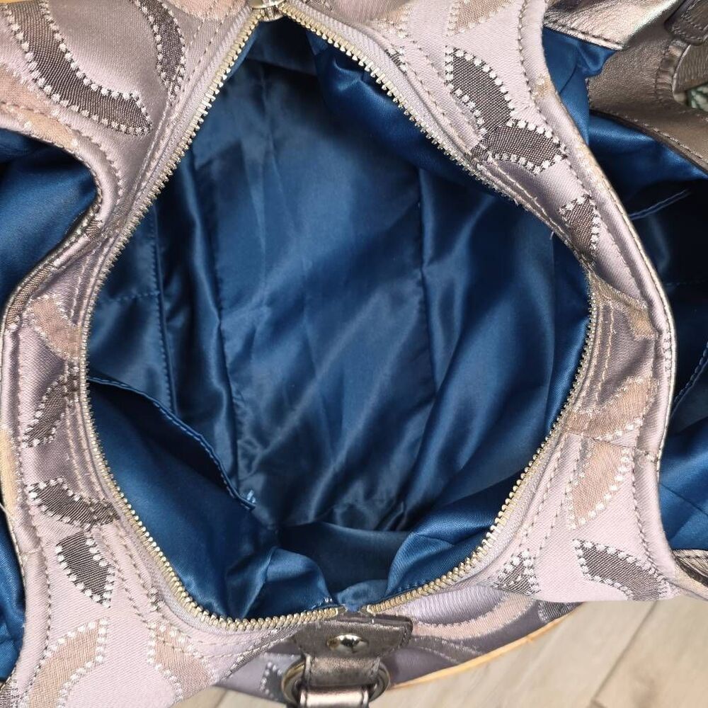 Coach Madison Gray Dotted Op Art Jacquard Metallic Shoulder Bag F1276-21215 - Picture 15 of 16